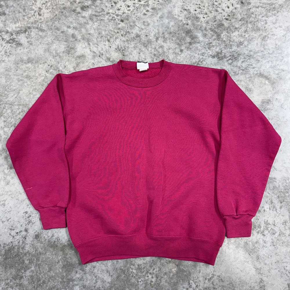 Vintage Lee Sweatshirt Womens Large Pink Magenta Sturdy Sweats USA Made 90s