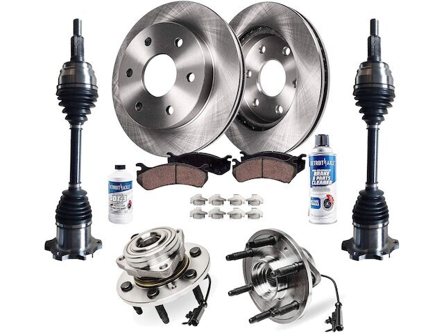 For Silverado 1500 Brake Pad Rotor Axle Wheel Hub Kit Detroit Axle 85649CMCC