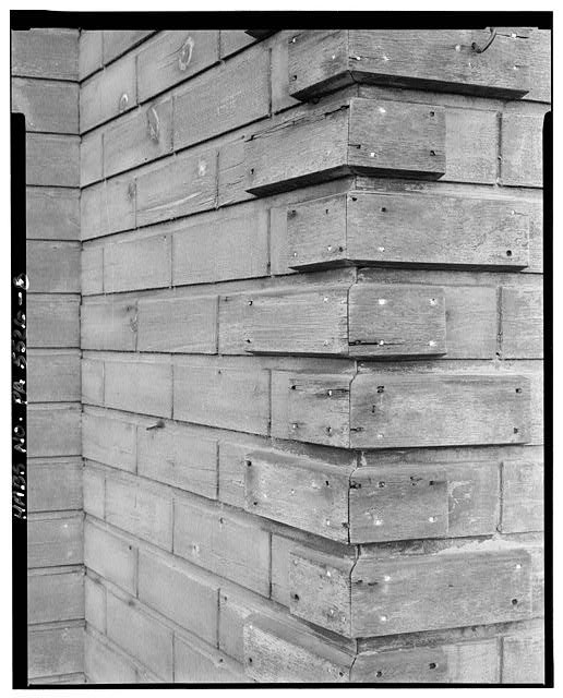 Photo:1900s Exterior Corner Detail Wood Construction Southwest View