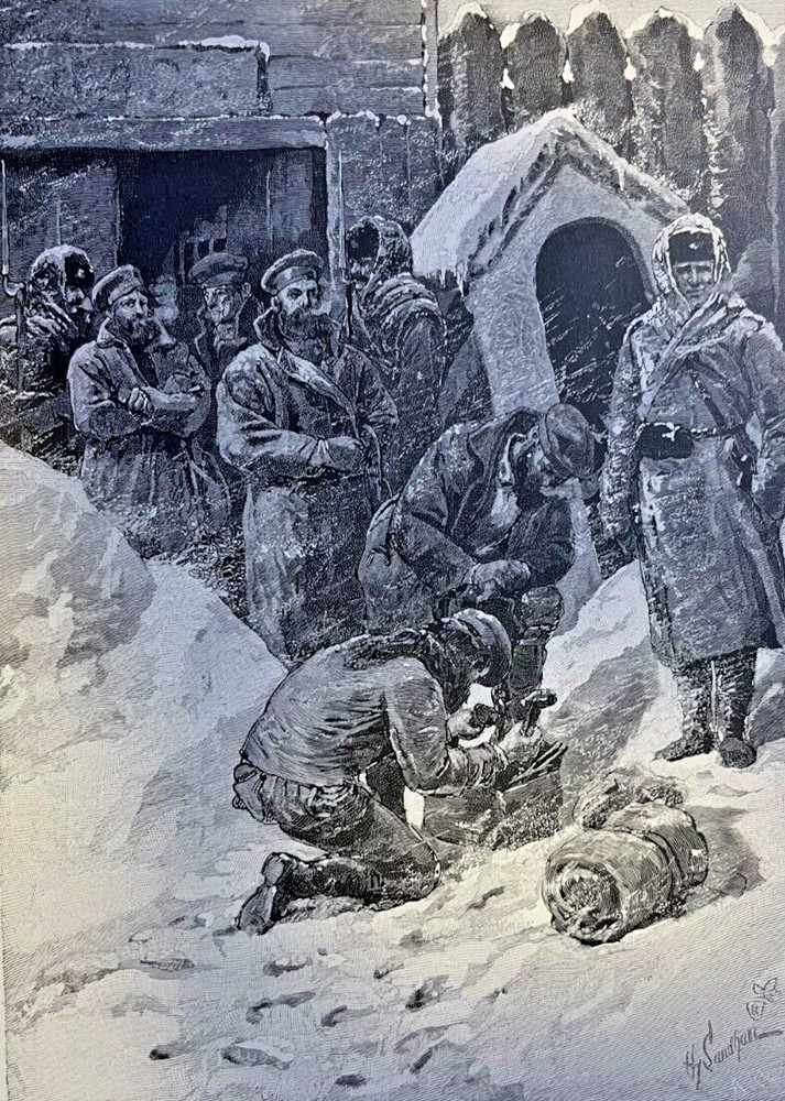 1891 Russian Convicts Winter Journey Through Siberia Great Siberian Road