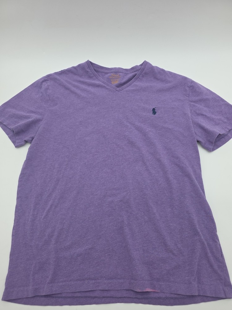 Polo Ralph Lauren T-shirt Men M Purple Solid Logo 100% Cotton.#45865