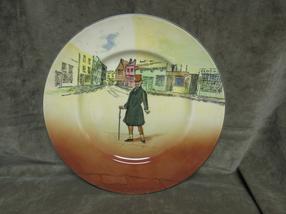 Vintage Royal Doulton China England Dickensware Series Mr Micawber Large Plate