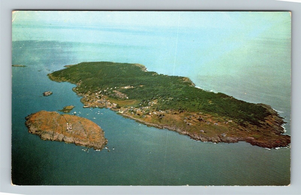 Monhegan ME-Maine, Aerial View Vintage Souvenir Postcard