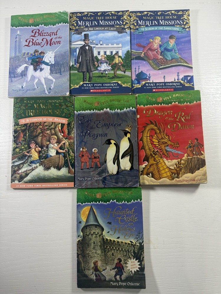 Magic Tree House Book Lot 7 Mary Pope Osborne Merlin Missions Chapter Books PB