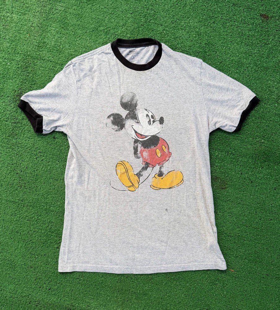 Vintage Disney Mickey Mouse Ringer T-Shirt Size S RN 84107