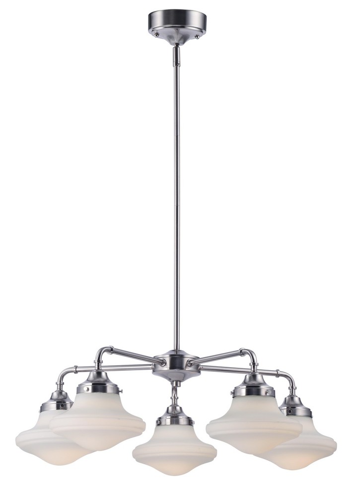 Modern White Opal Glass 5-Light LED Chandelier by Maxim Lighting 30245SWSN