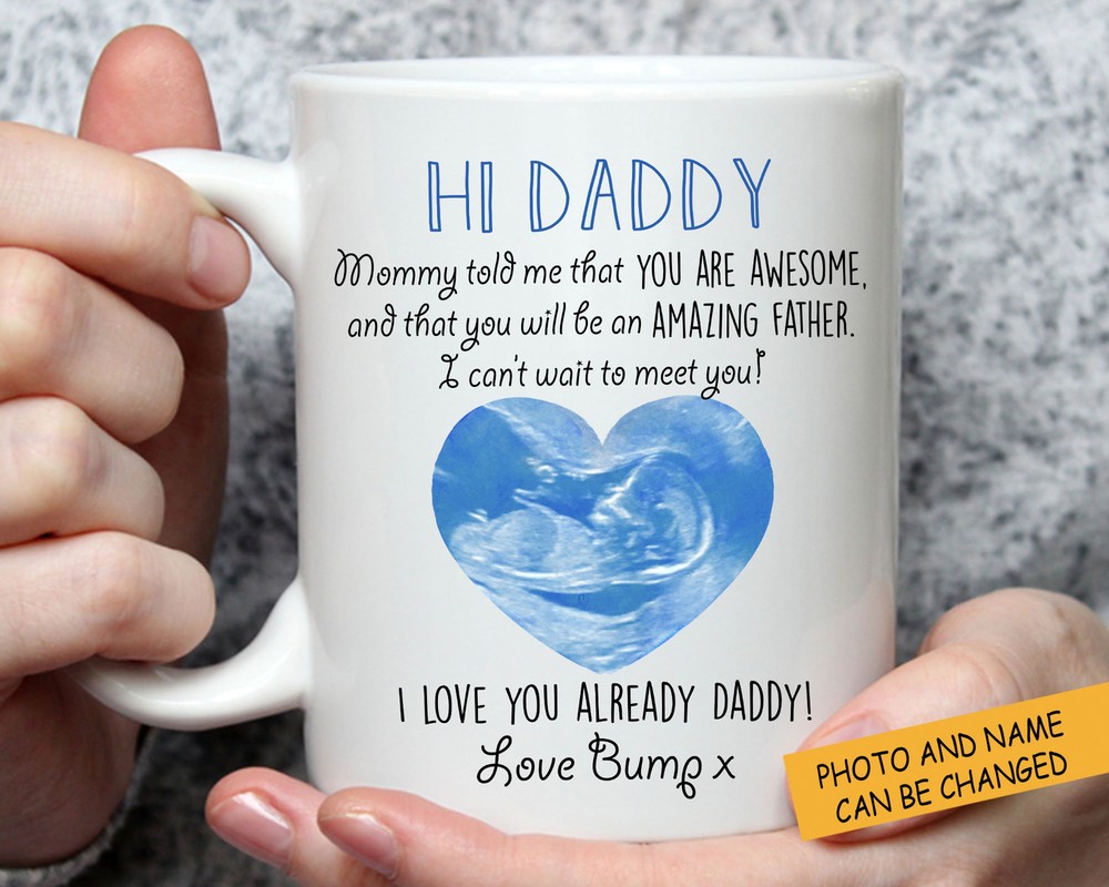 Sonogram Picture Personalized Mug I Love You Already Daddy Mug Gift For Fathers