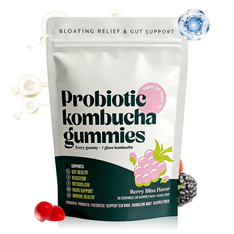 Probiotic Kombucha Gummy - Prebiotics, Probiotics, Postbiotics, Fiber Supplement