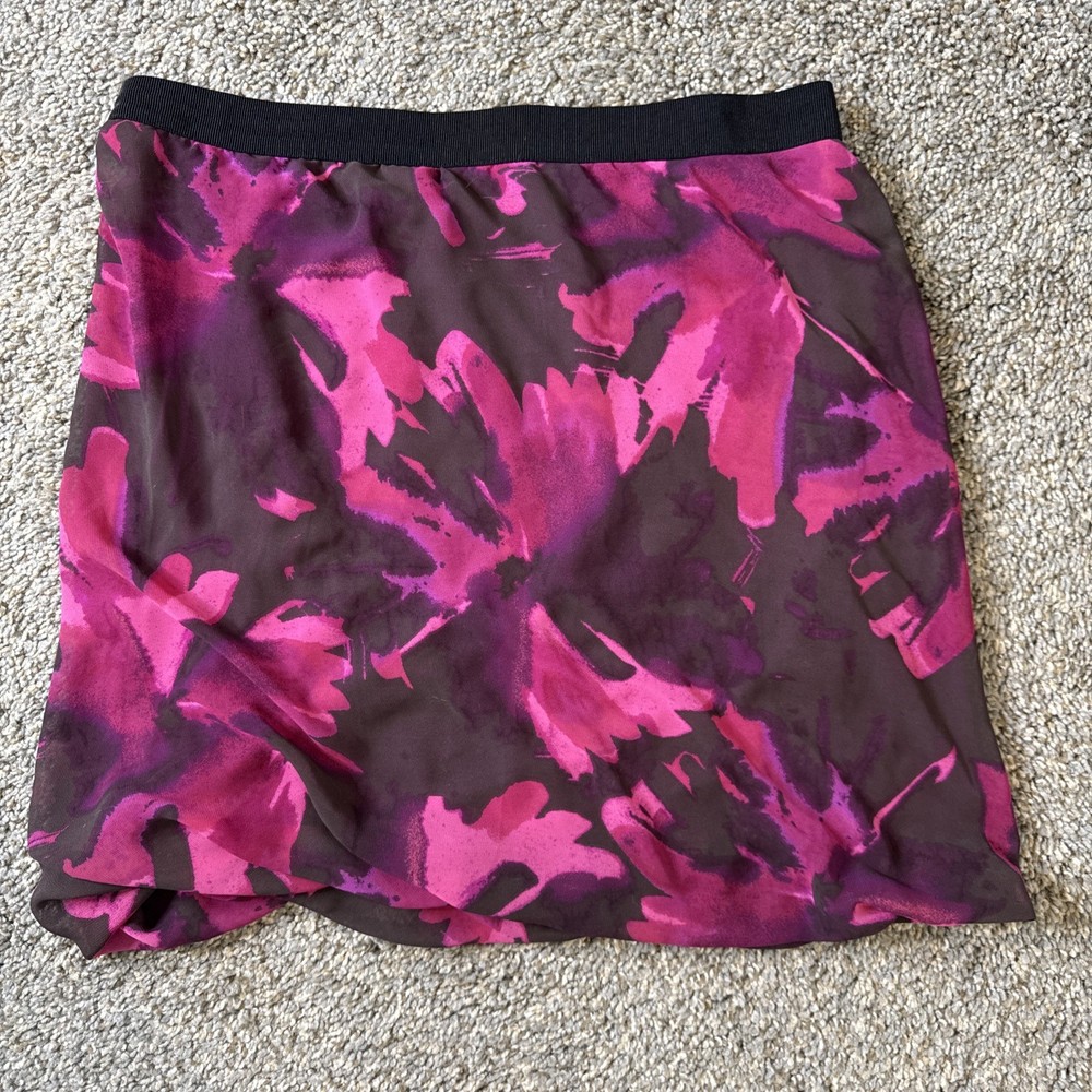 Loft Women’s Mini Skirt Pink Floral Size Small Petite
