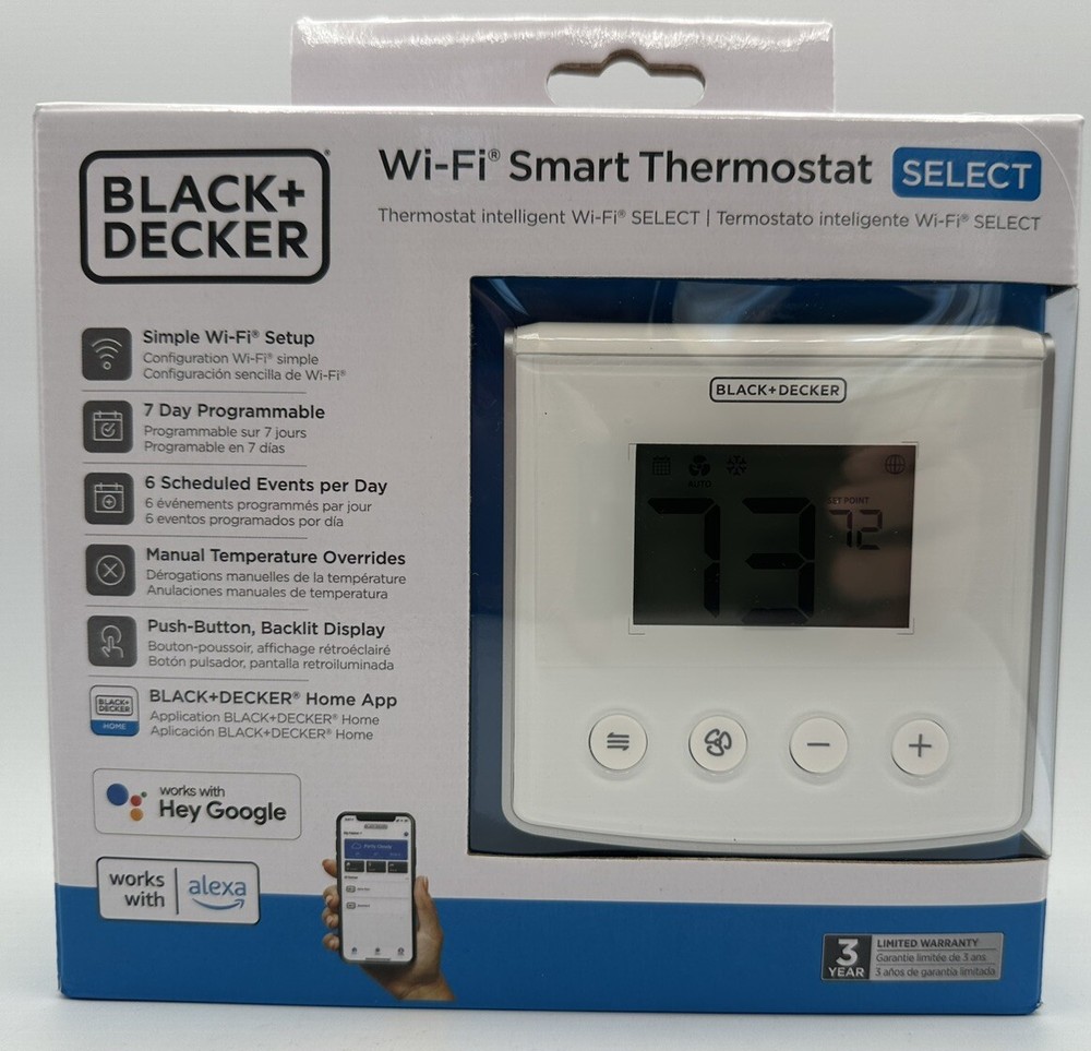 BLACK+DECKER Smart Home Device Compatible Wifi Home Thermostat SELECT