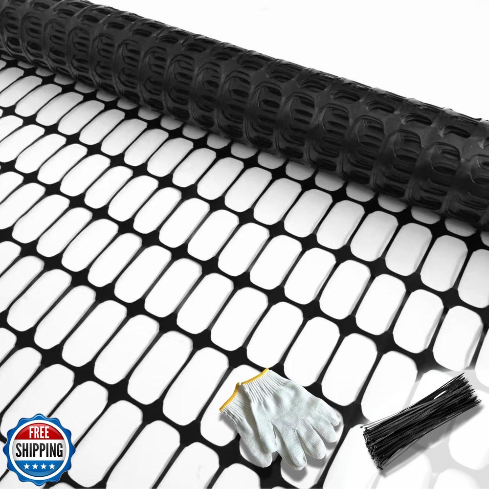 PotatoLife Plastic Mesh Fence, Extra Strength 4'x100' Roll with 5