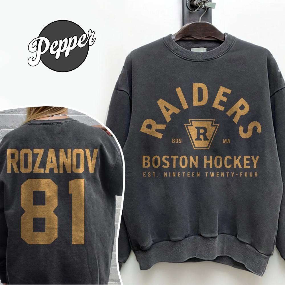 Retro Ilya Rozanov #81 Boston Raiders Comfort Colors Pepper Unisex Crewneck