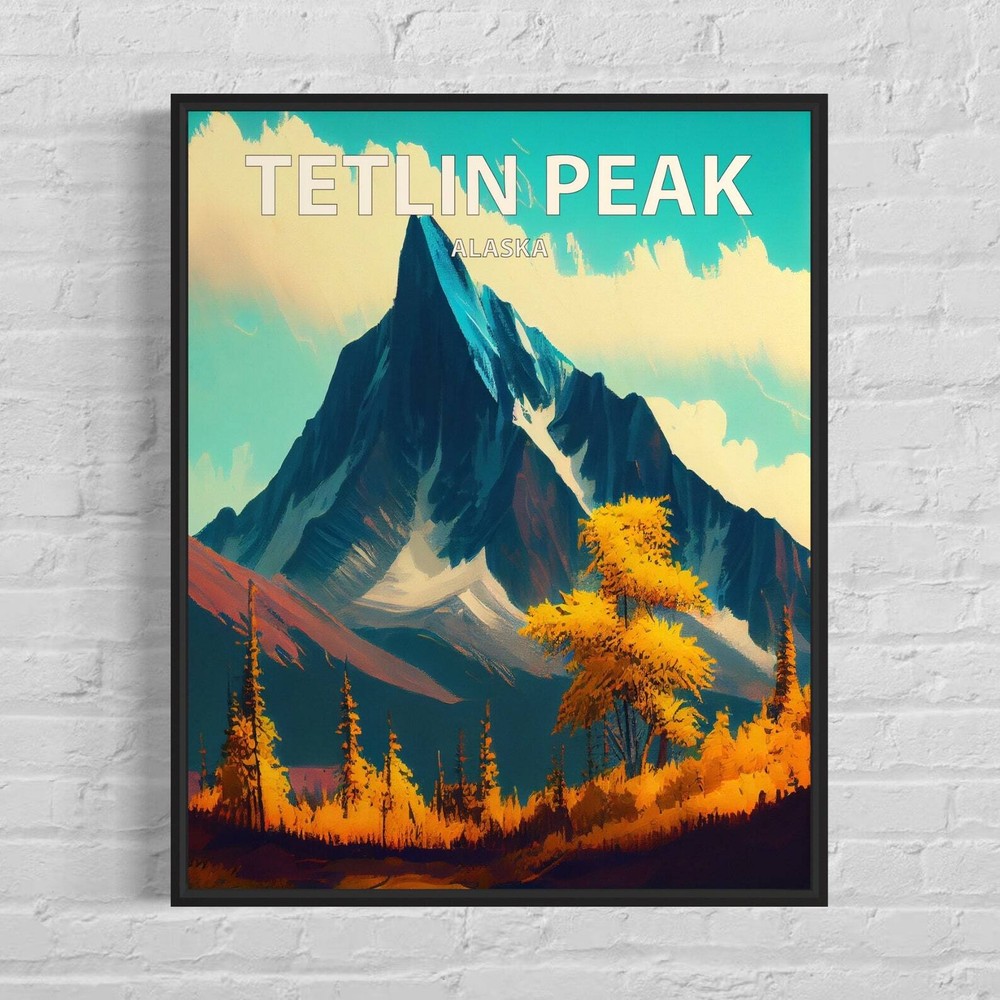 Tetlin Peak Alaska Art Print Tetlin Peak Wall Art Painting Tetlin Peak Vintage