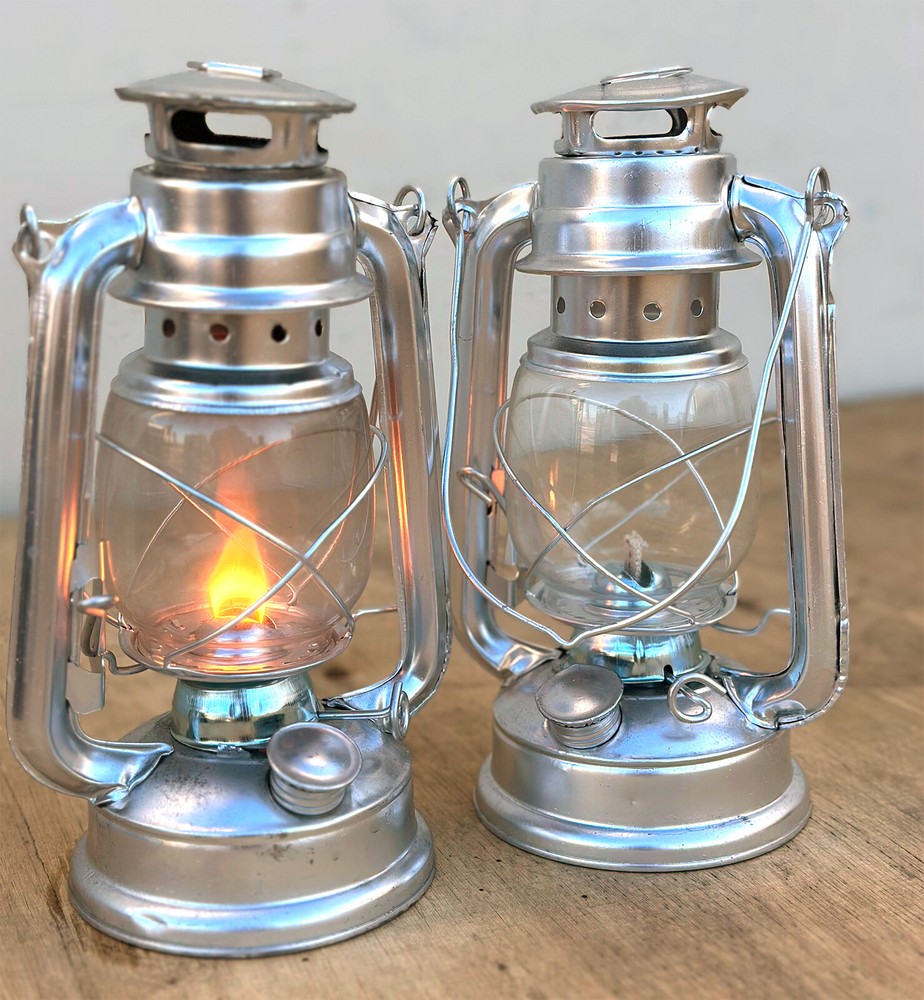 Lot of 2  Hurricane Lantern Hanging Emergency Camping Kerosene Oil Lamp Light