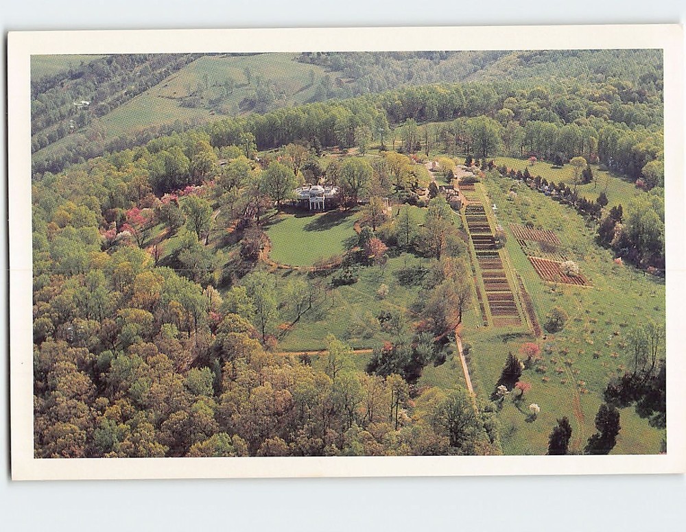 Postcard Aerial View Little Mountain Monticello Charlottesville Virginia USA