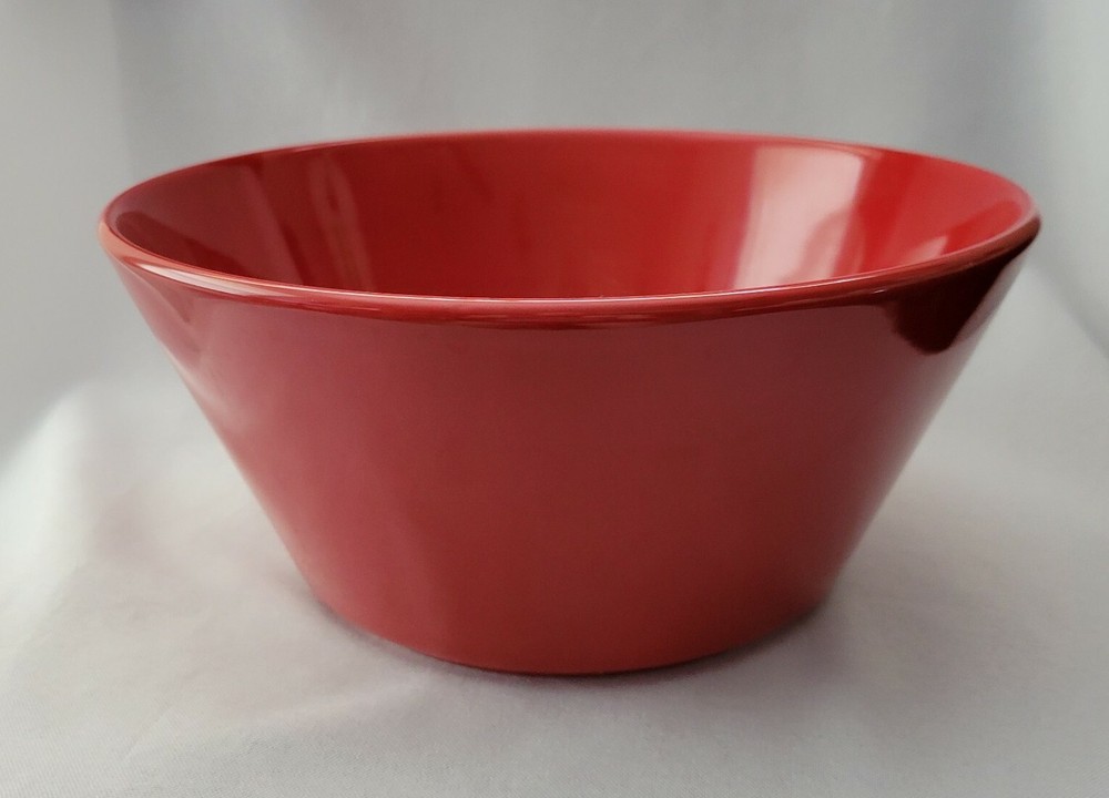 Set Of 4 Pier 1 Earthenware Red Cereal Bowls 6 3/4