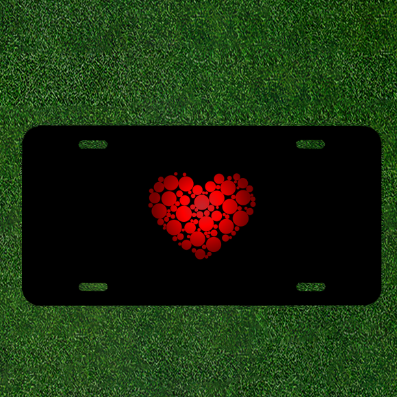 Custom Personalized License Plate Car Tag With Little Red Heart