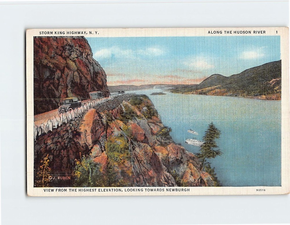 Postcard Storm King Highway New York Along the Hudson River USA