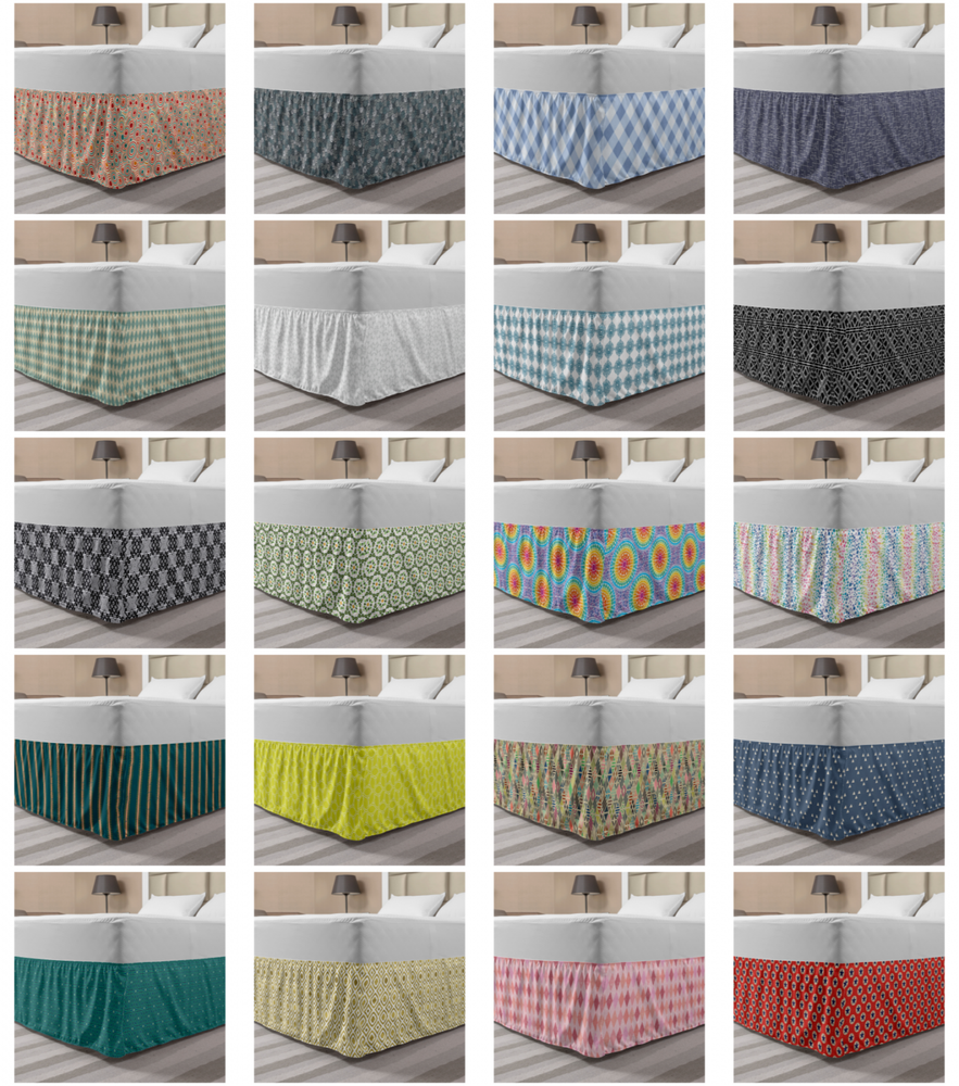 Ambesonne Arrow Bedskirt Elastic Wrap Around Skirt Gathered Design
