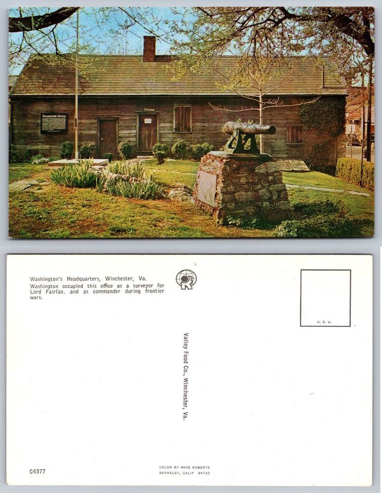 Washingtons Headquarters Winchester Virginia Postcard