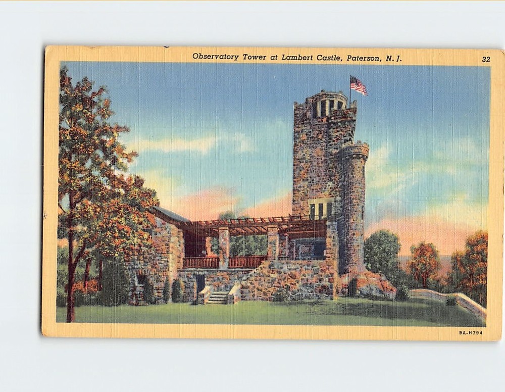 Postcard Observatory Tower at Lambert Castle Paterson NJ USA