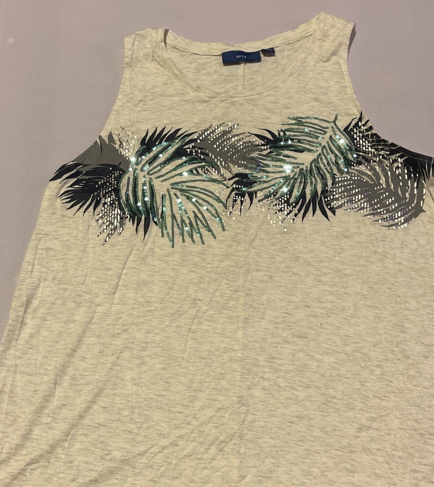 Apt. 9 Women's Sleeveless Blouse, Round Neck, Lightweight, Size Large