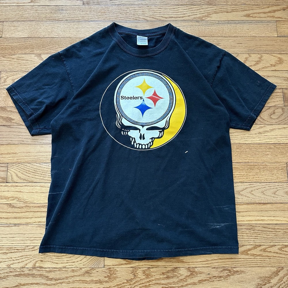 Grateful Dead Steelers Black Football Shirt Steel Your Face Design