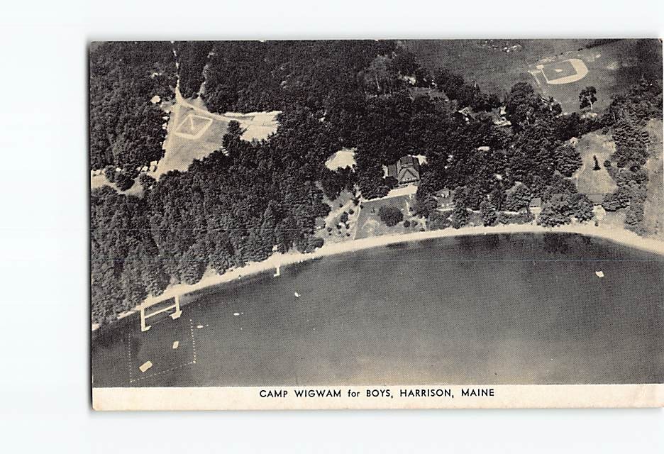 Postcard Camp Wigwam for Boys Harrison Maine USA