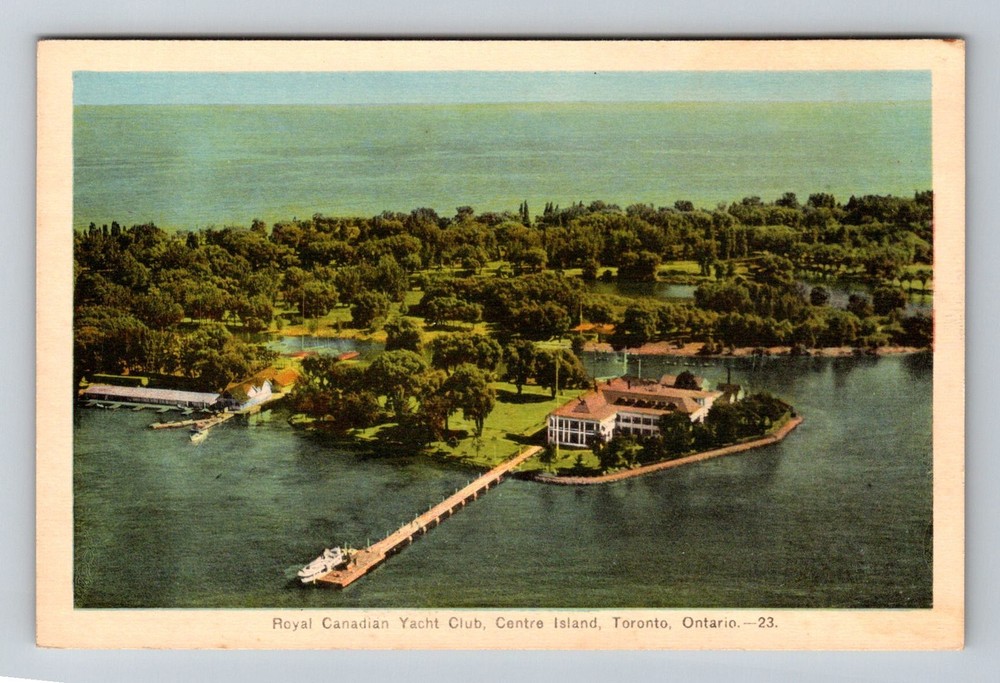 Canada- Toronto Ontario Royal Canadian Yacht Club Centre Island Vintage Postcard