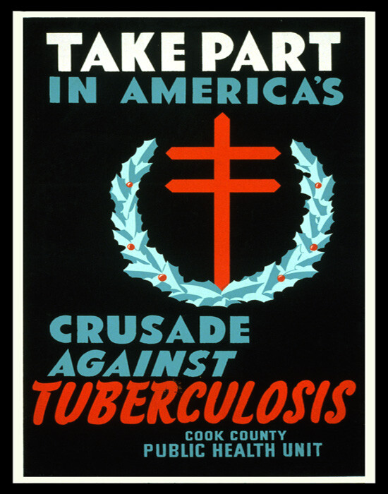 POSTER AMERICA CRUSADE AGAINST TURBERCULOSIS HEALTH VINTAGE REPRO FREE S/H