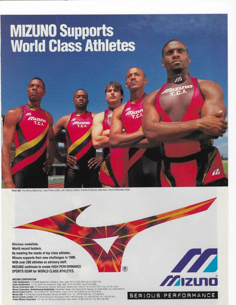Mizuno Supports World Class Athletes  Original Print Ad