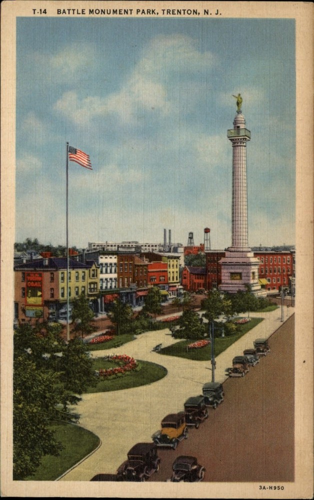 Trenton New Jersey ~ Battle Monument Park ~ linen postcard sku969