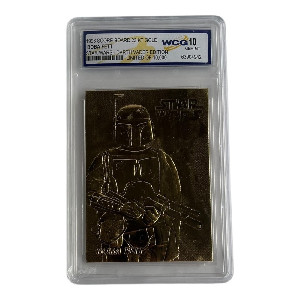 1996 Star Wars Score Board 23KT Gold Boba Fett WCG 10 GEM-MT Limited 10,000
