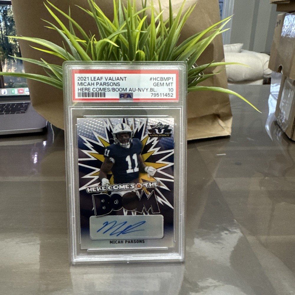 2021 Leaf Valiant-Micah Parsons RC Auto Blue  #34/35 Here Comes the BOOM💥 POP1