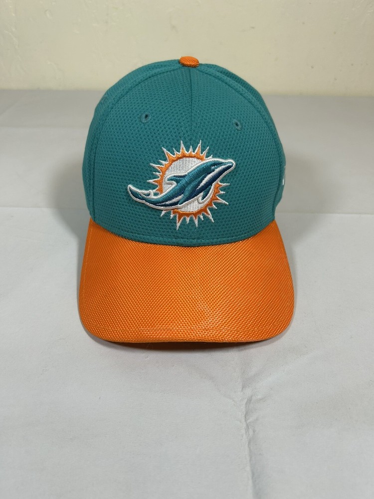 Miami Dolphins Teal New Era 39Thirty Stretch Fitted Size S-M Hat Throwback Logo