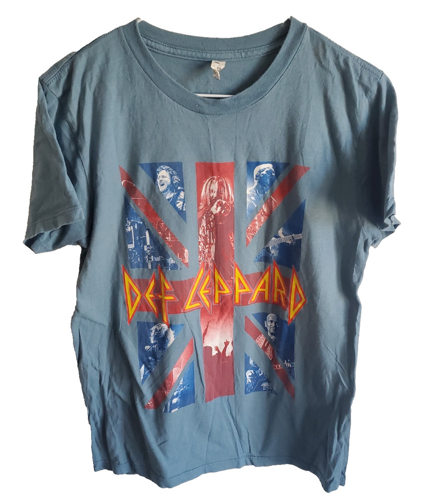 Def Leppard Band Tour Concert T Shirt Green Mens Small