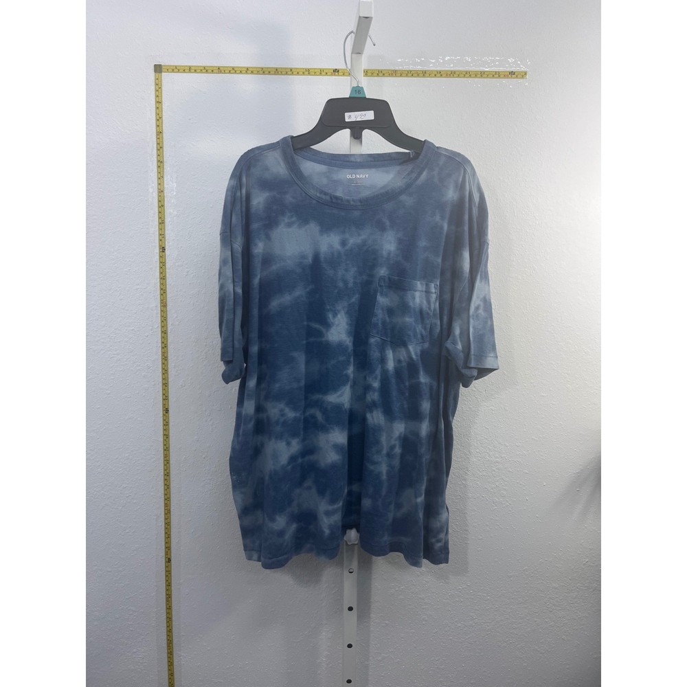 Old Navy Mens Blue Tie Dye Soft-Washed Short Sleeve Pocket T-Shirt Size L