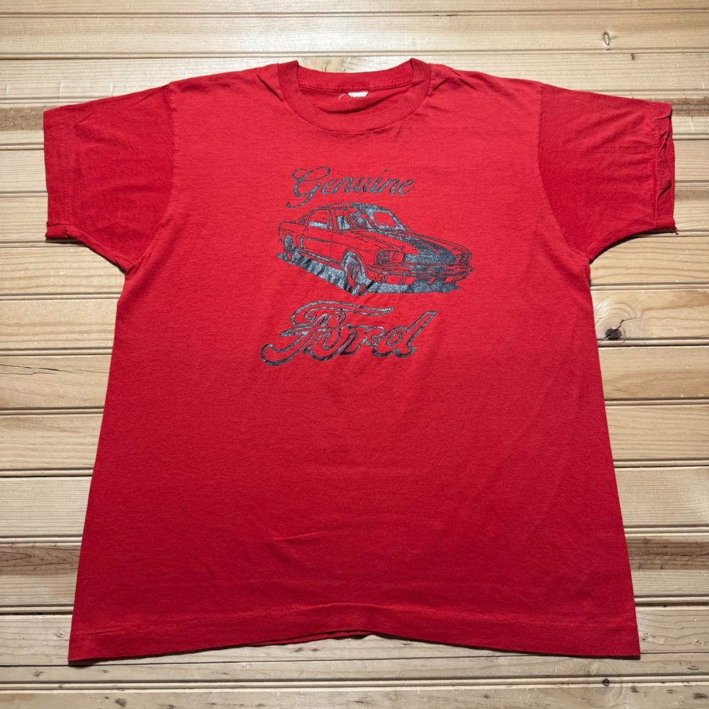 Vintage 80s 90s Genuine Ford Mustang Car Graphic Promo T-Shirt USA Made - Large