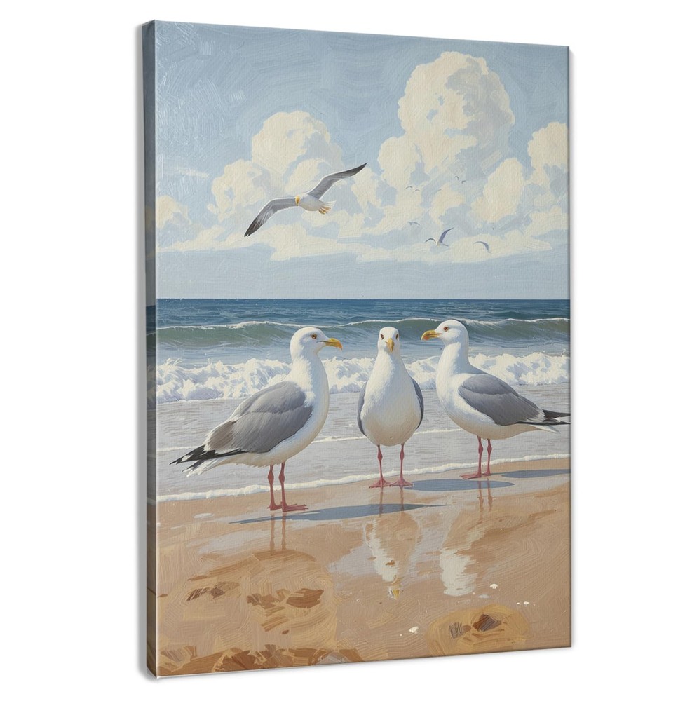 Coastal Beach Seagull Wall Decor,Coastal Seagull Wall Art Prints,Seagulls Gif...