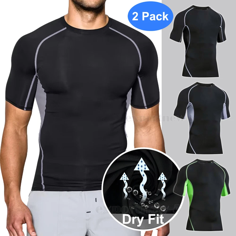 US Mens Breathable T Shirt Cool Dry Sports Running Performance Wicking Gym Top