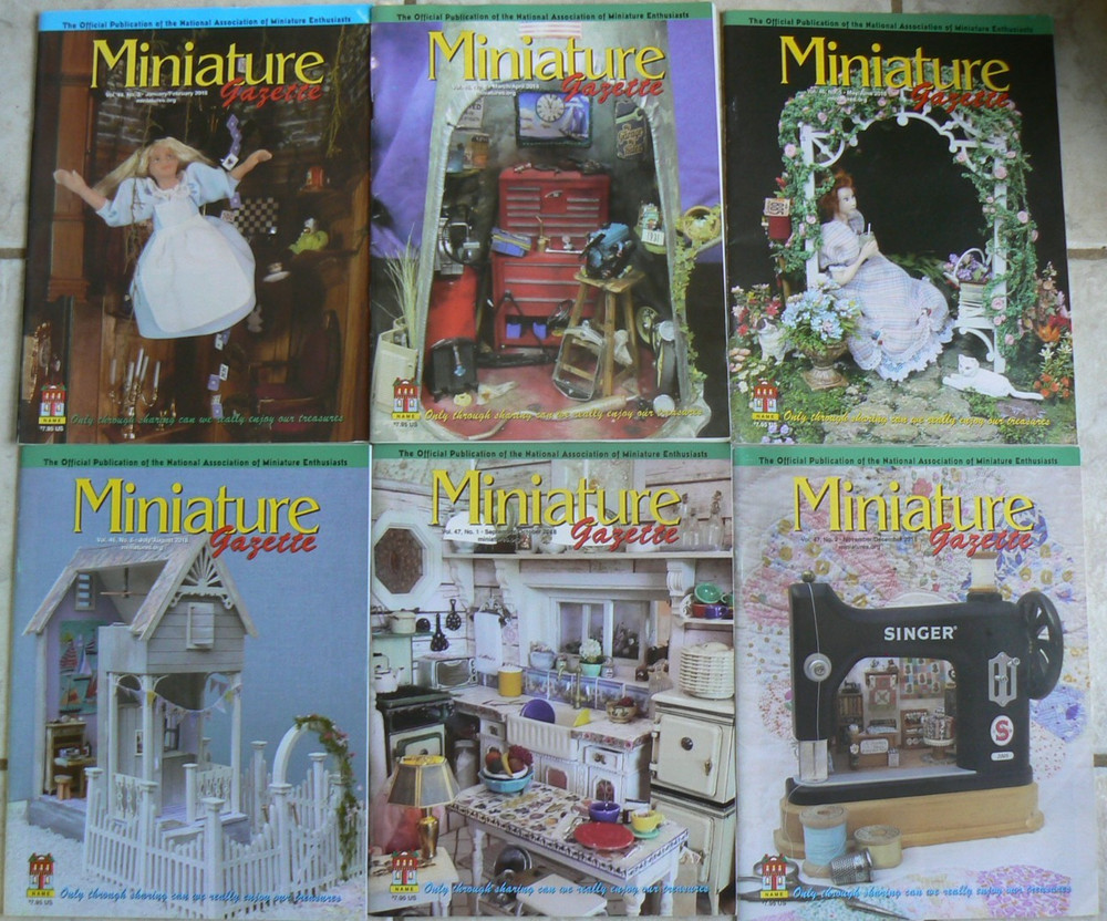 6 Miniature Gazette 2018 magazine, complete year, dollhouse + NAME