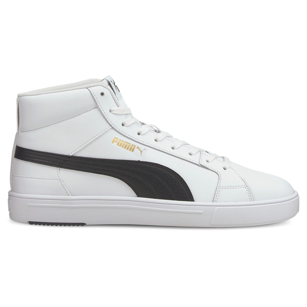 PUMA Serve Pro Lite Mid Lace Up  Mens Black, White Sneakers Casual Shoes 3820950