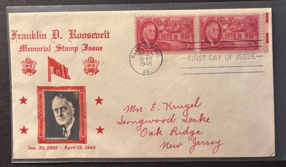 #931 2 cent Roosevelt Memorial FDC with Crosby cachet