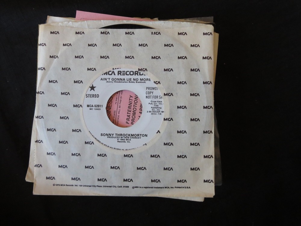 SONNY THROCKMORTON - Ain't Gonna Lie No PROMO Unplayed Old Stock