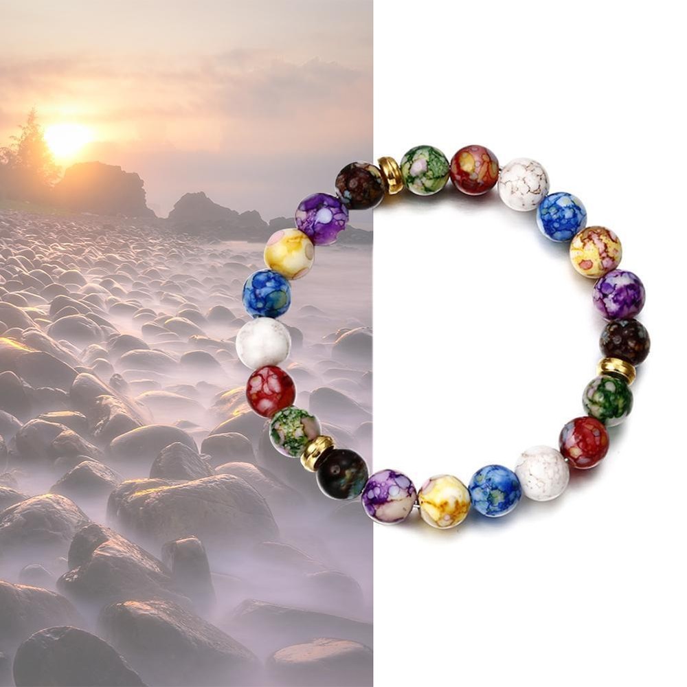 Natural Agate Stone Bead Bracelet Bangle for Men and Women T0U6 D1P0 C9T0