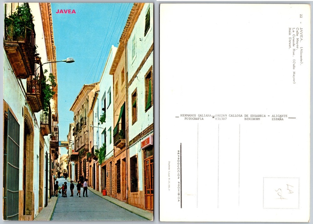Continental Javea Street Scene Postcard