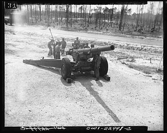 Camp Lejeune New River North Carolina 1940s Marines Artillery Gun Crew