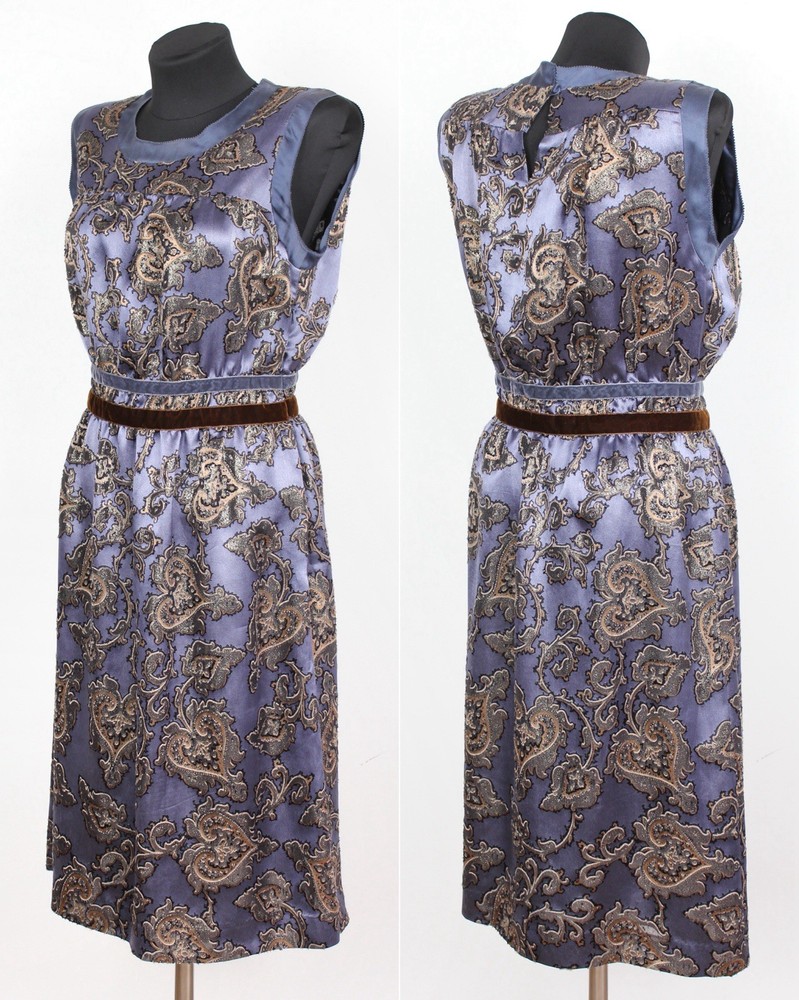 Etro Women’s Purple Paisley Silk Cocktail Dress, Size 42