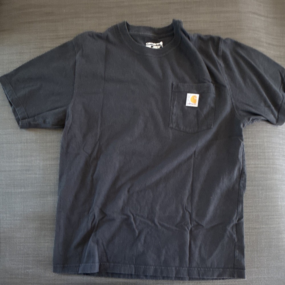 Carhartt Men's Loose Fit Pocket T-Shirt Black Solid Short Sleeve Crew Neck M
