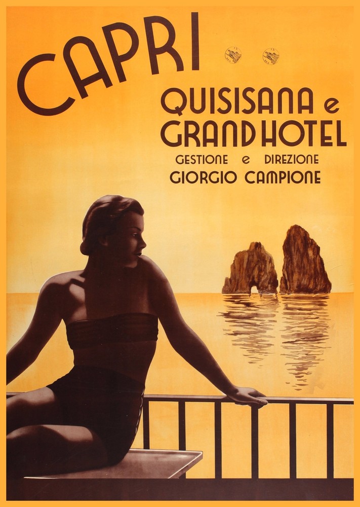 Decorative POSTER.Home room Interior art design.Capri Quisisana resort.7127